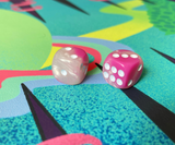 Happy White-Pink Dice