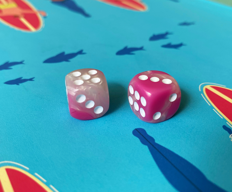 Happy White-Pink Dice