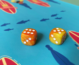 Happy Yellow-Orange Dice