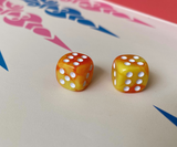 Happy Yellow-Orange Dice