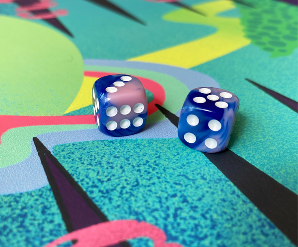 Happy Blue-Pink Dice