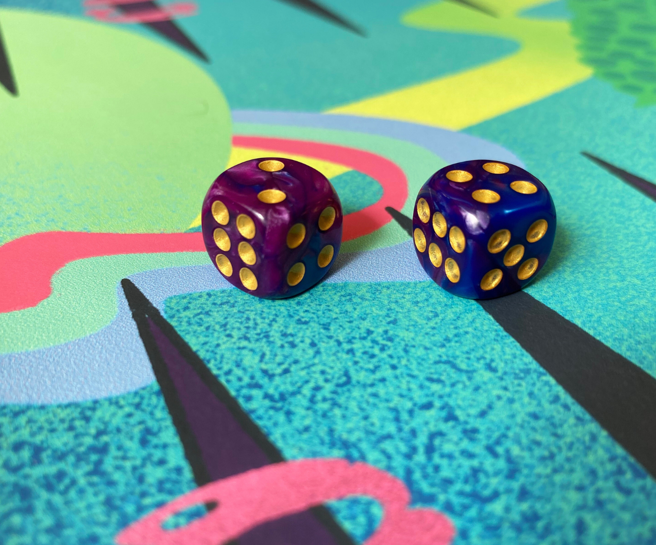 Happy Purple-Blue Dice