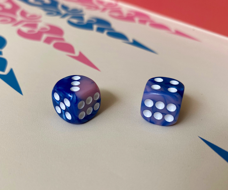 Happy Blue-Pink Dice