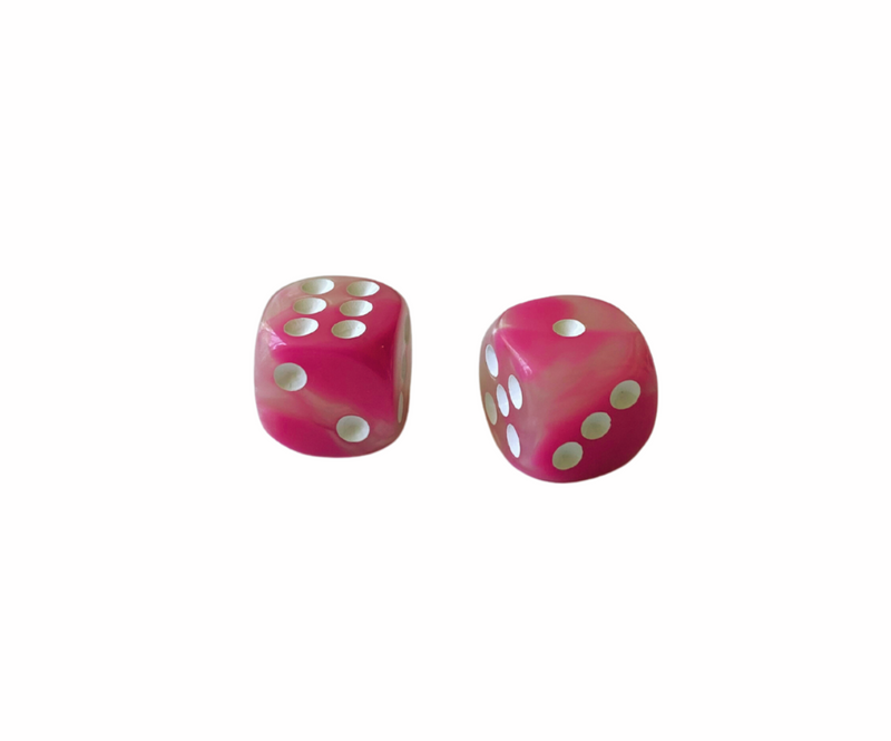 Happy White-Pink Dice