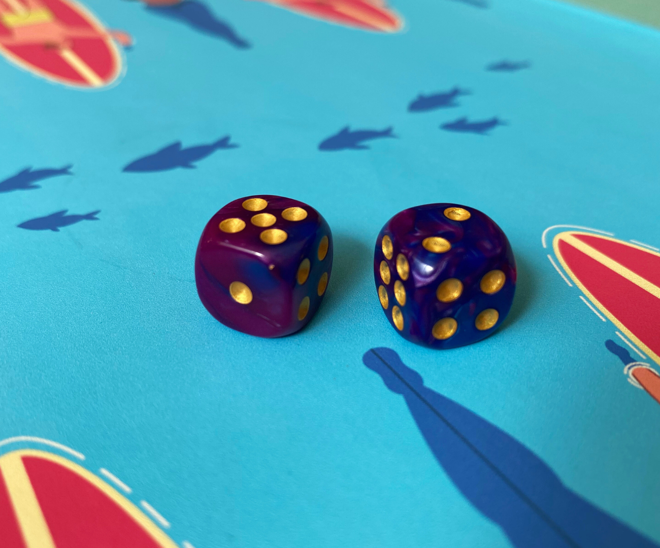 Happy Purple-Blue Dice