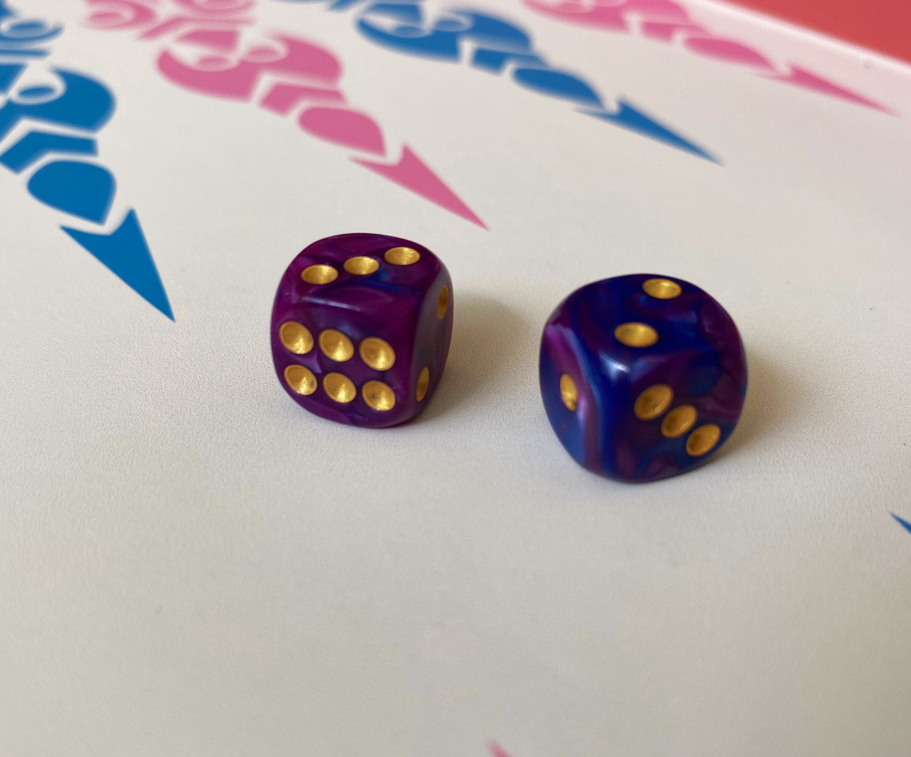Happy Purple-Blue Dice