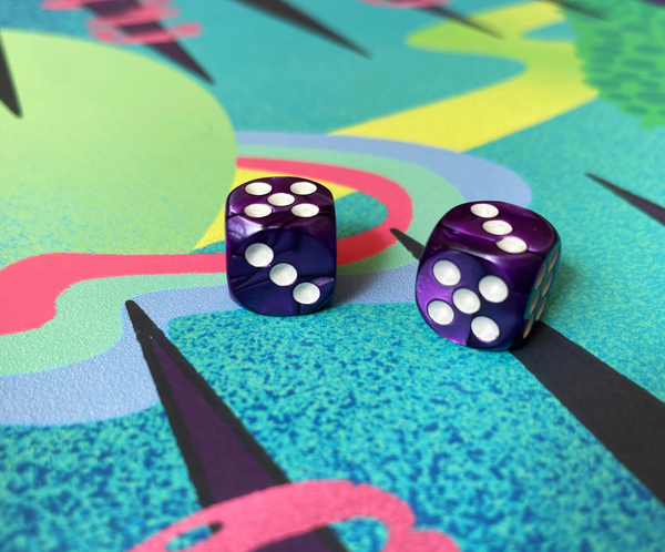 Happy White-Purple Dice