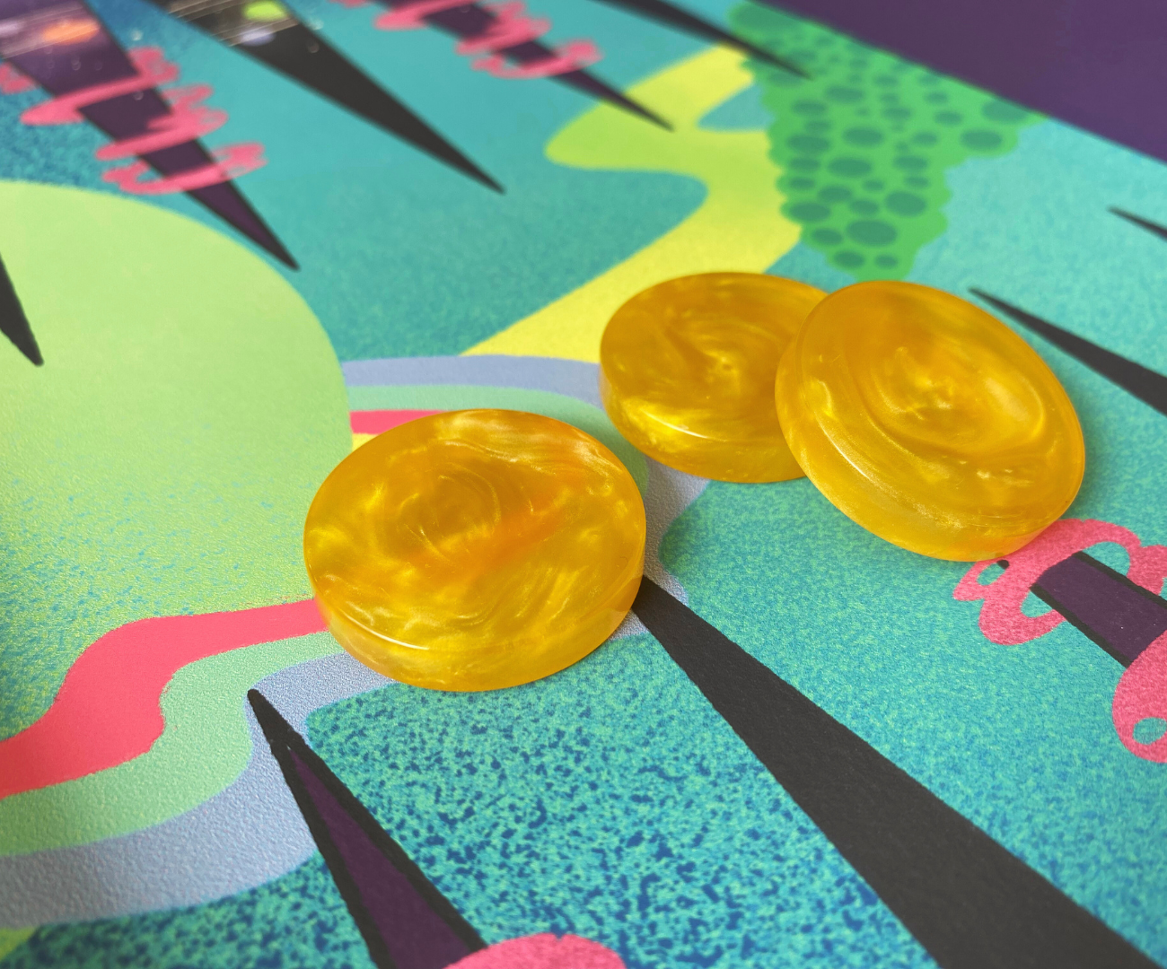 15 Yellow Checkers Set