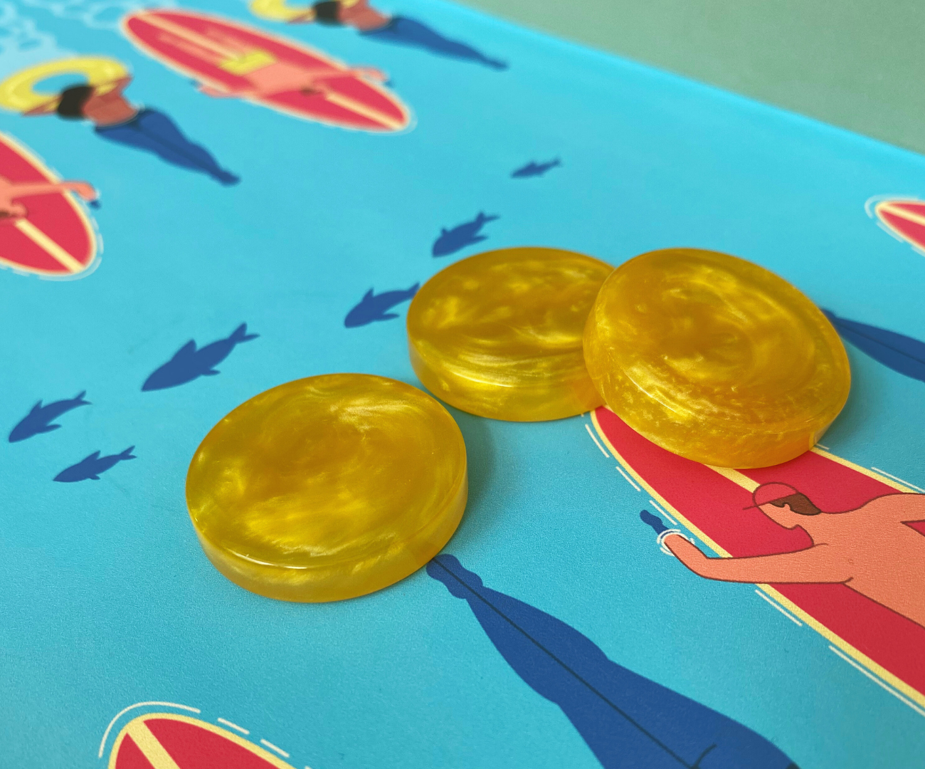 15 Yellow Checkers Set