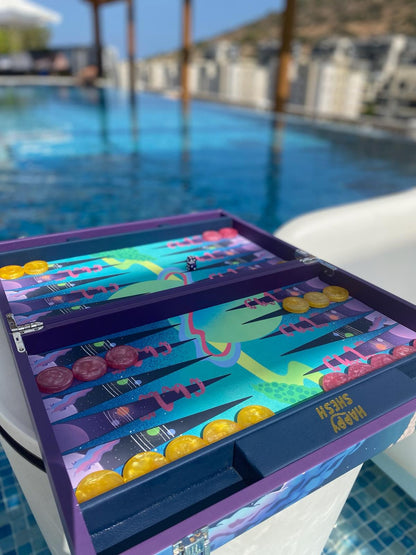 Happy Psychedelia Backgammon Set